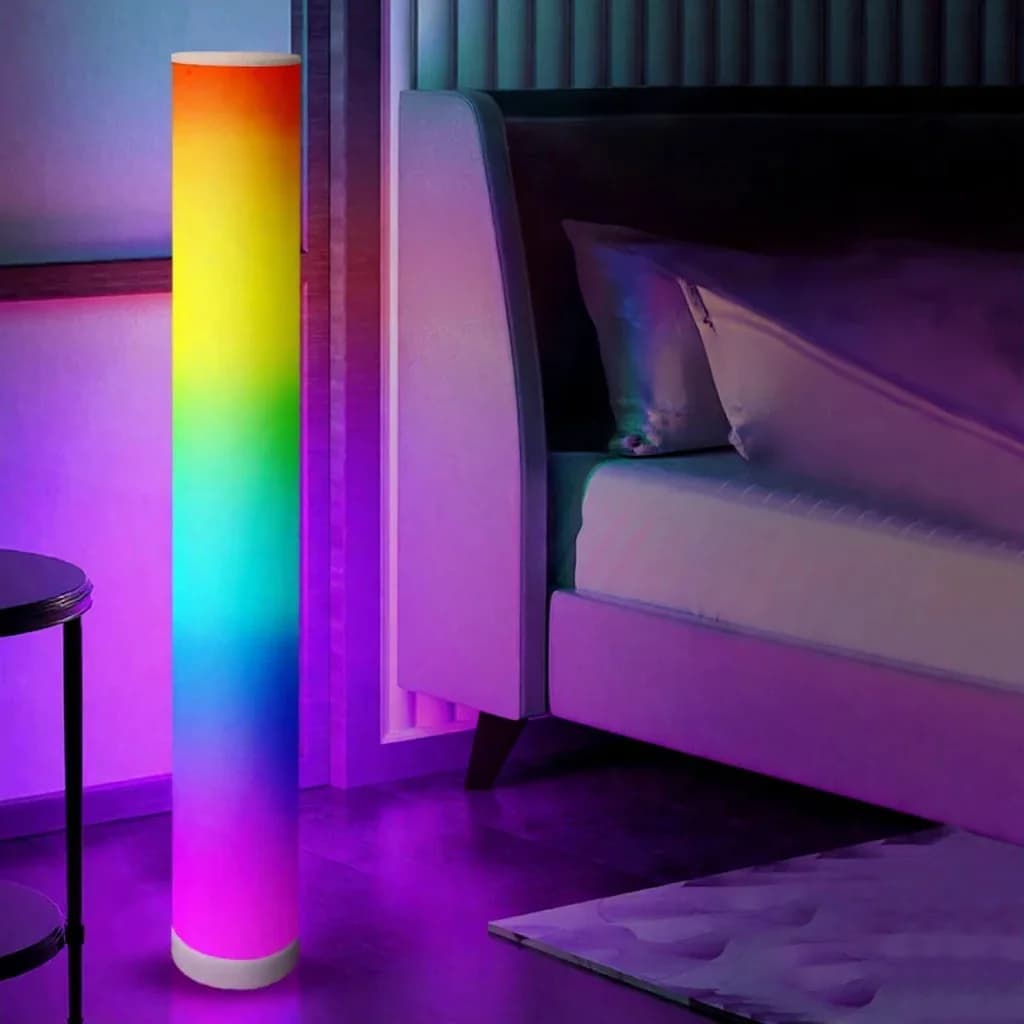 מנורת רצפה גלילית RGB עם שלט וסנכרון מוזיקה