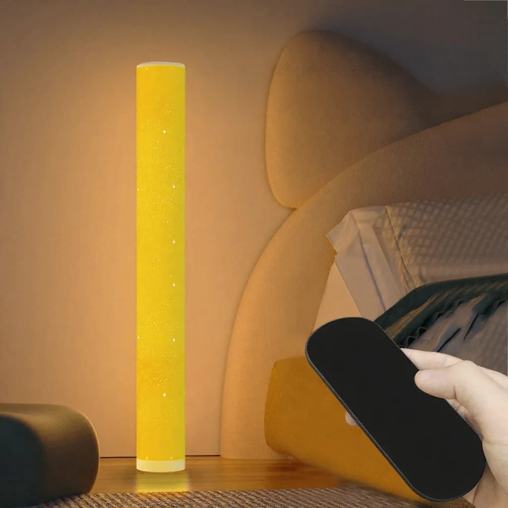 מנורת רצפה LED RGB עם דוגמת כוכבים, שלט רחוק ושליטה דרך אפליקציה