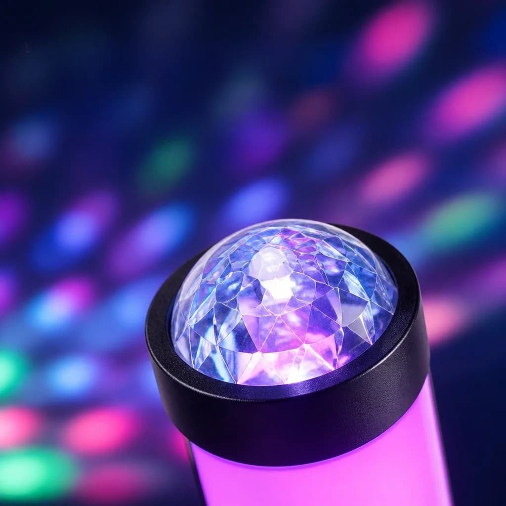 מנורת אווירה עם הקרנת RGB, סנכרון מוזיקה ושלט