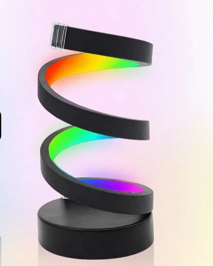 מנורת אווירה ספירלית RGB עם תאורה ריאקטיבית לקול ושליטה באפליקציה