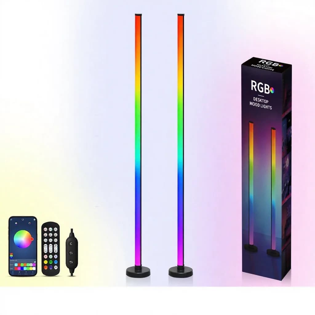 מנורת עמידה RGB עם סנכרון מוזיקה, שליטה באפליקציה ובשלט