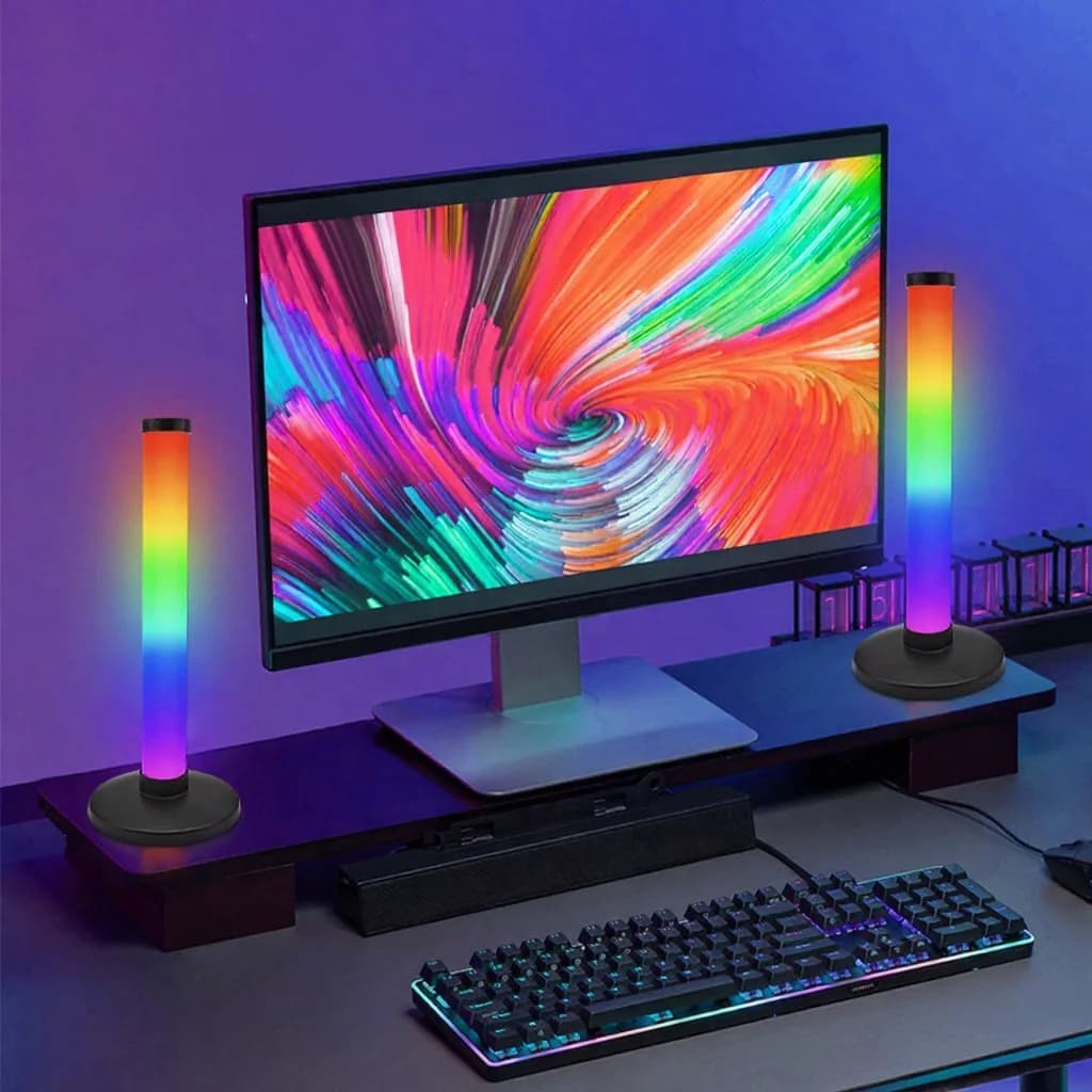 מנורת אווירה RGB עם סנכרון קול ושליטה באפליקציה לשולחן