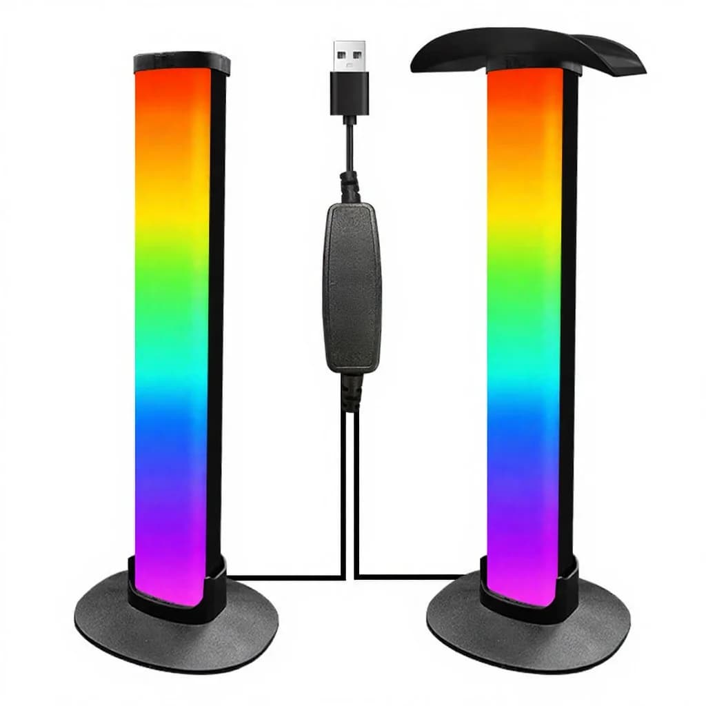 מנורת אווירה לגיימינג RGB עם מתקן לאוזניות וסנכרון קול