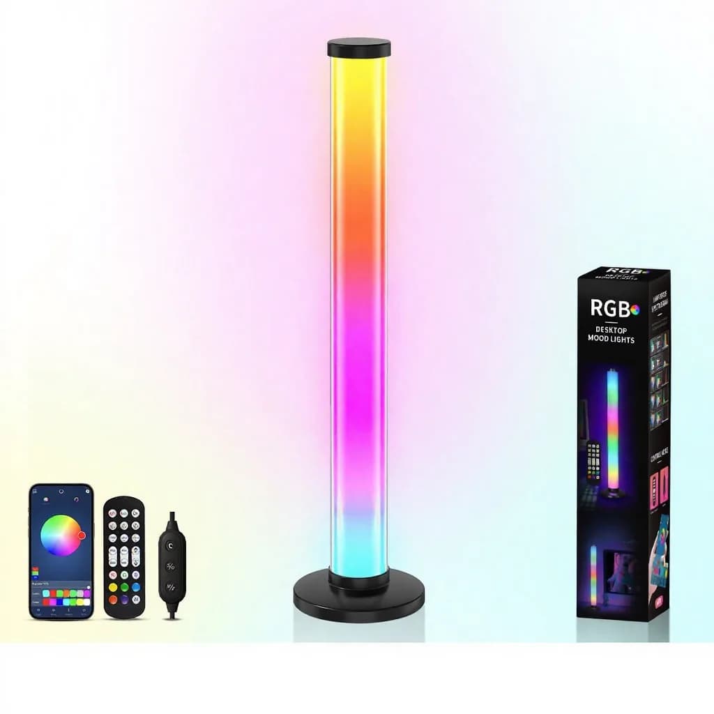 מנורת שולחן USB לתאורת אווירה RGB ריאקטיבית לקול 360 מעלות