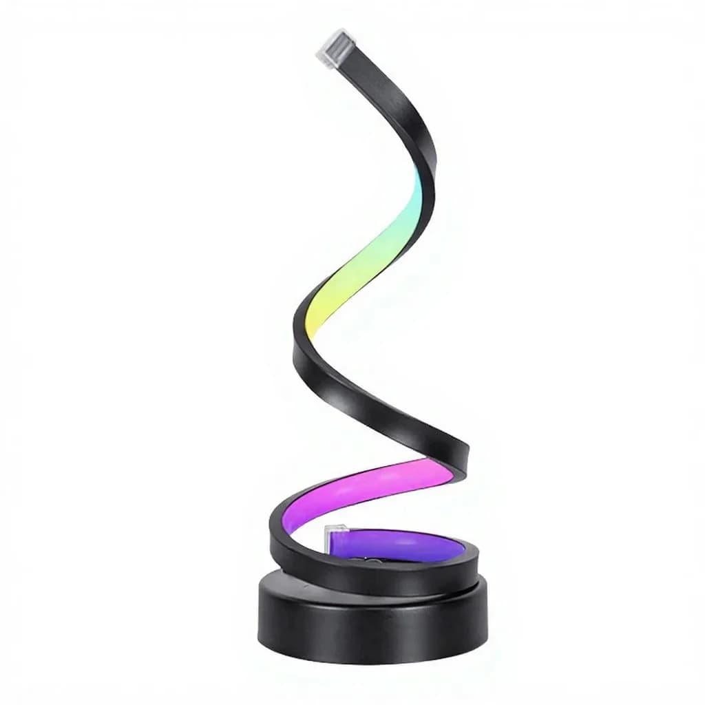 מנורת אווירה ספירלית RGB עם תאורה ריאקטיבית לקול ושליטה באפליקציה