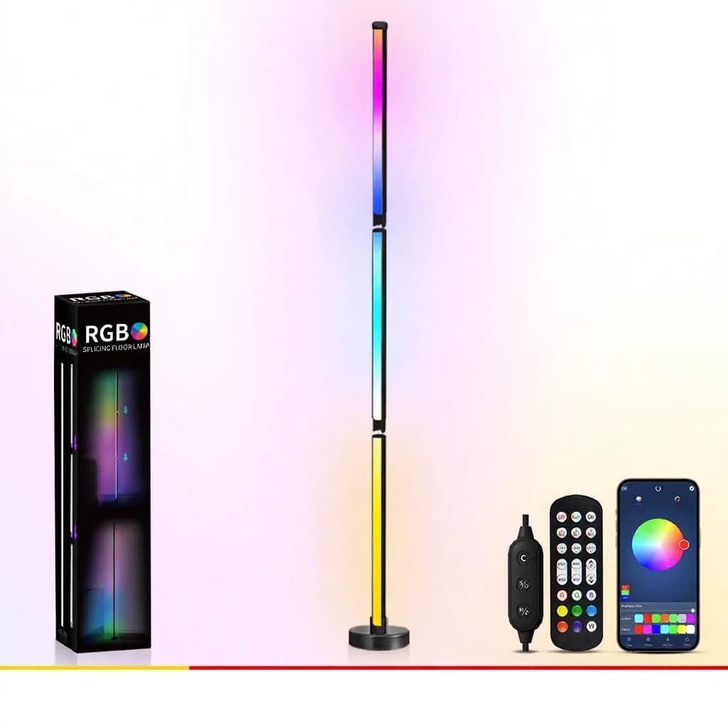 מנורת עמוד RGB משנה צבעים עם סנכרון מוזיקה ואפליקציה