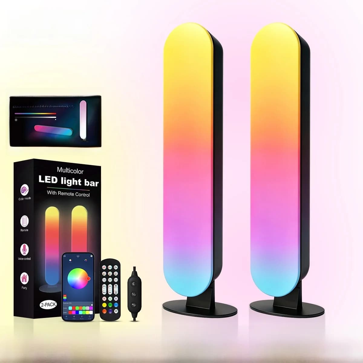 תאורת אווירה RGB LED עם סנכרון מוזיקה ב-Bluetooth ושליטה באפליקציה
