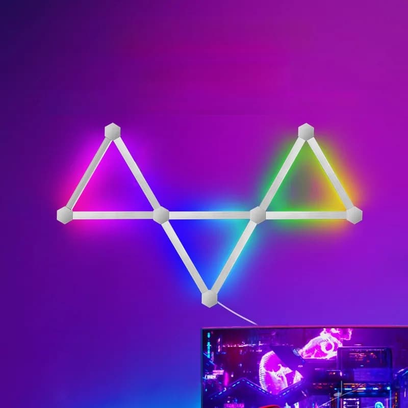 תאורות קיר LED חכמות RGB לחיבור מודולרי עם שליטה באפליקציה וסנכרון מוזיקה