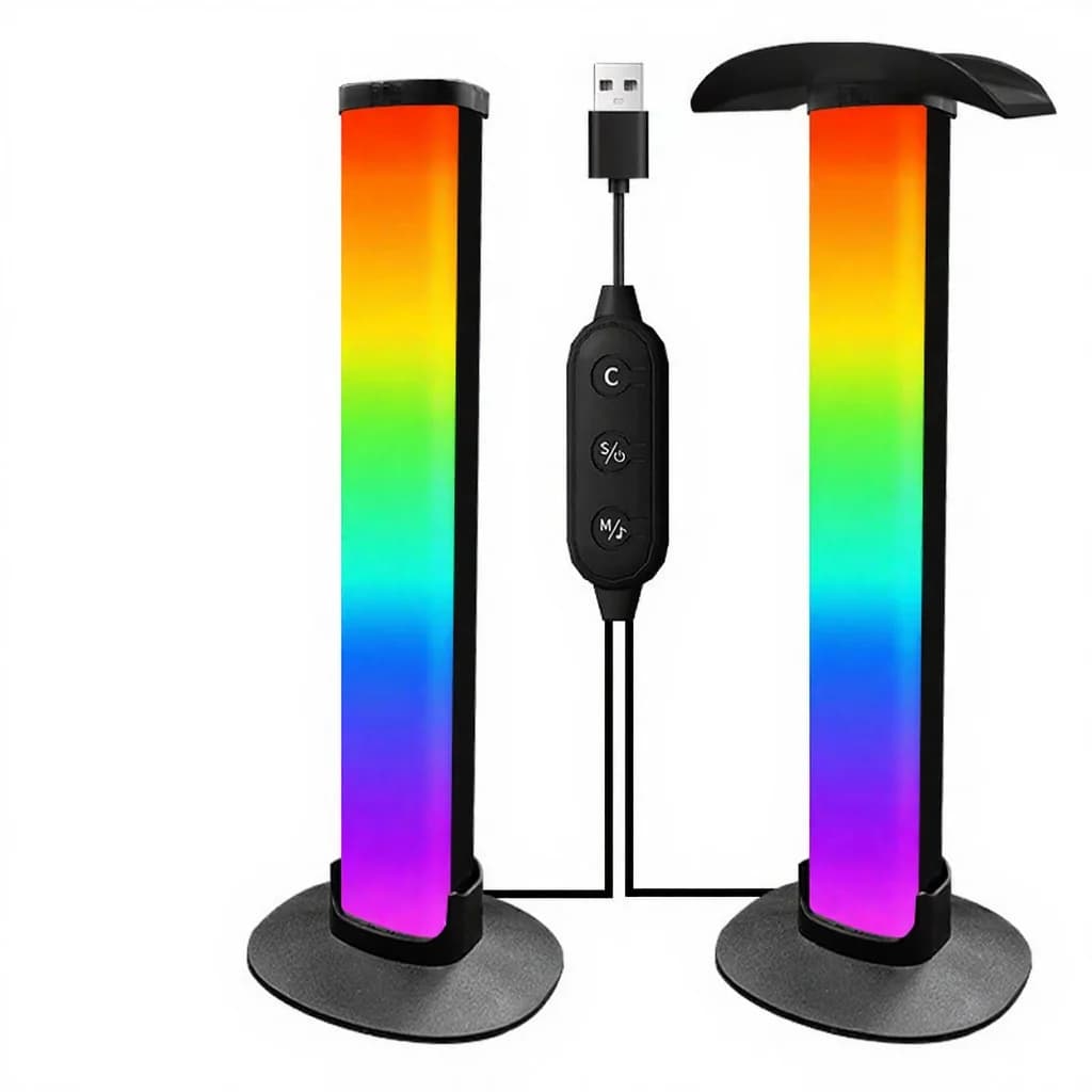 מנורת אווירה לגיימינג RGB עם מתקן לאוזניות וסנכרון קול