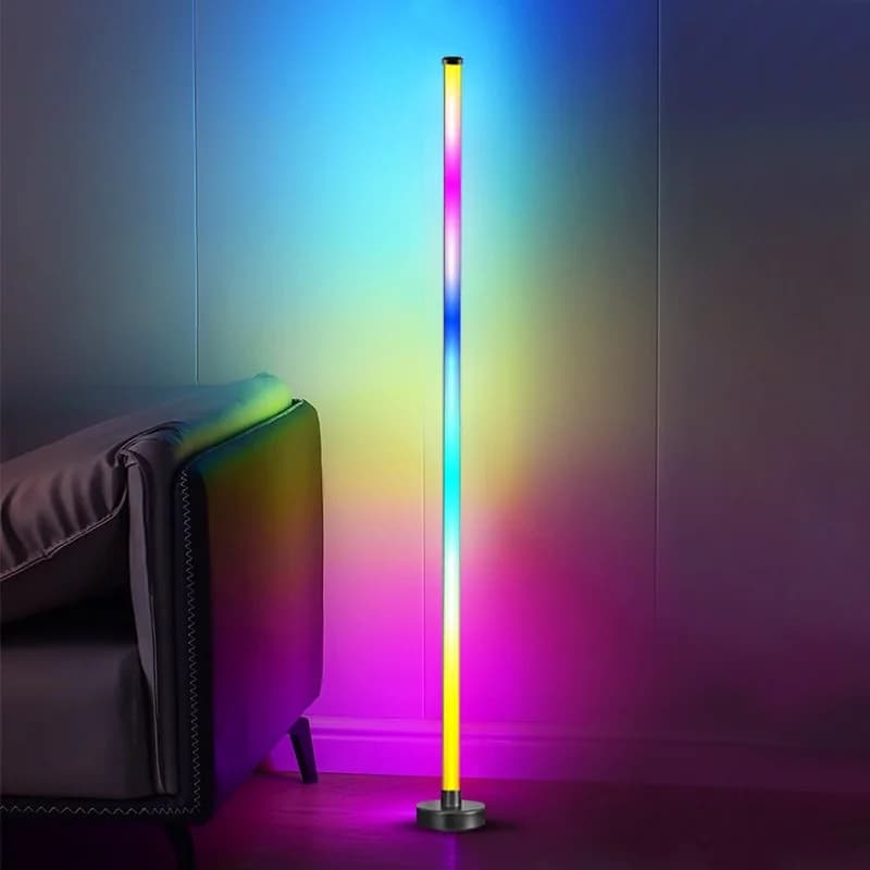 מנורת רצפה פינתית RGB LED עם סנכרון מוזיקה, שליטה באפליקציה ובשלט רחוק