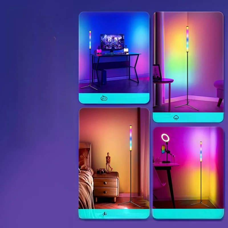 מנורת רצפה RGB משנה צבעים עם סנכרון מוזיקה
