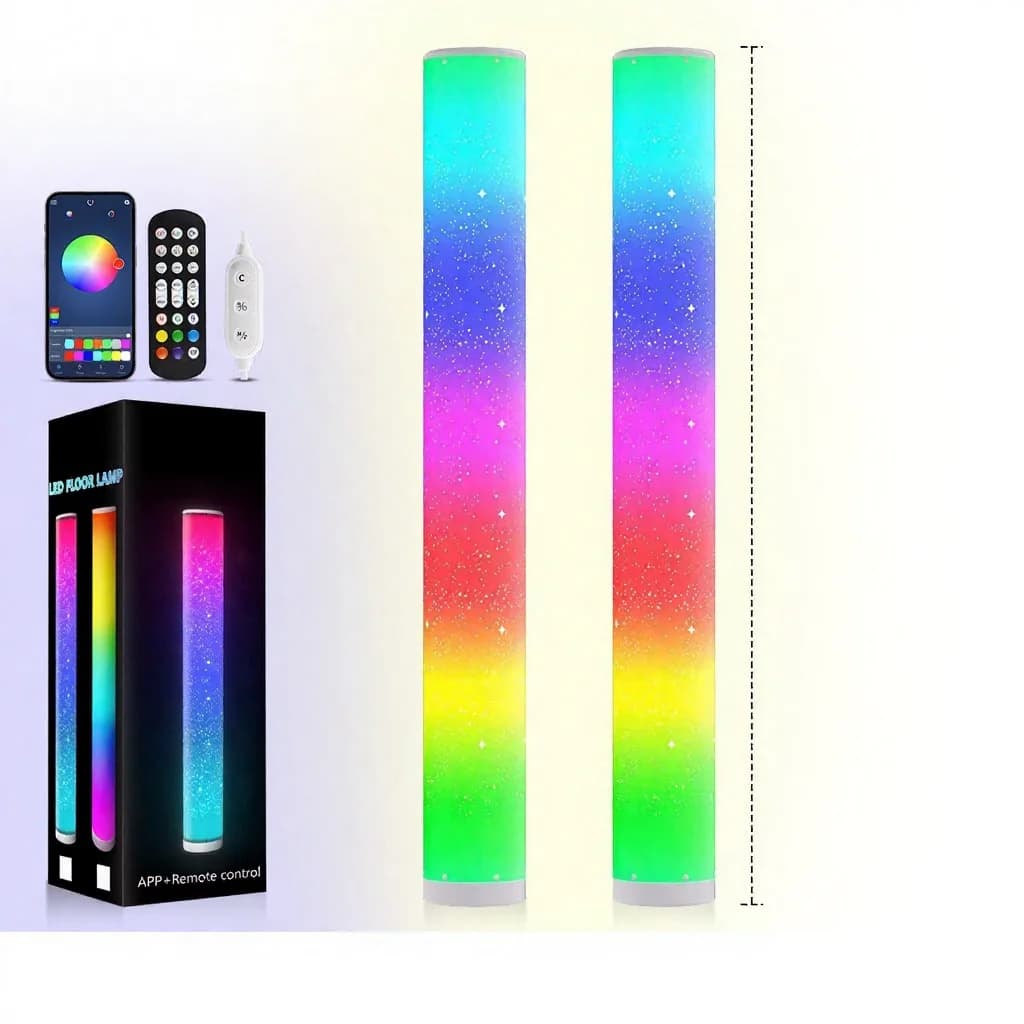 מנורת רצפה LED RGB עם אפקט כוכבים ושלט רחוק