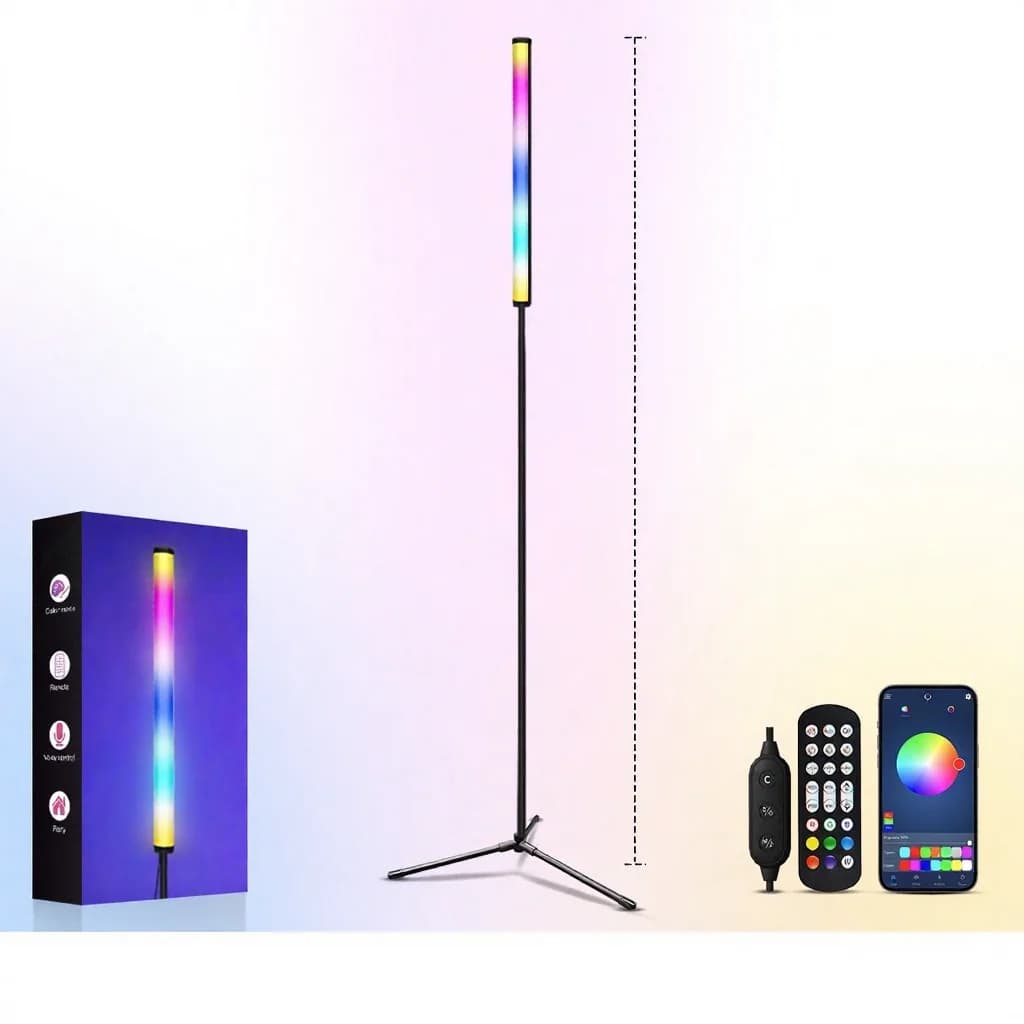 מנורת רצפה RGB משנה צבעים עם סנכרון מוזיקה