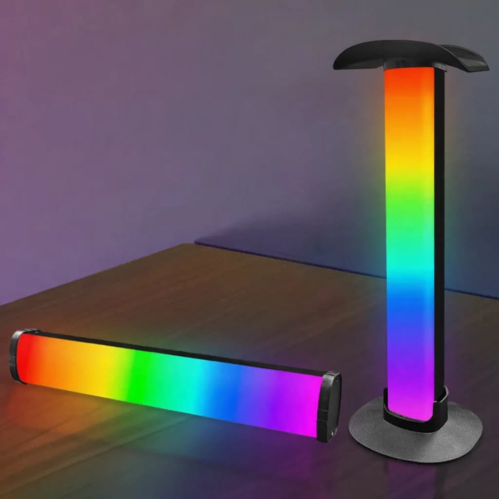 מנורת אווירה לגיימינג RGB עם מתקן לאוזניות וסנכרון קול