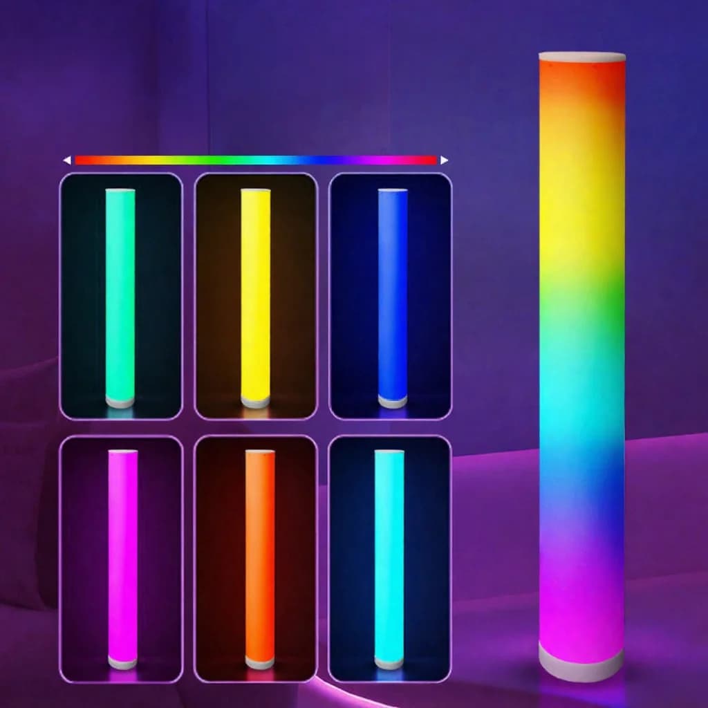 מנורת רצפה גלילית RGB עם שלט וסנכרון מוזיקה