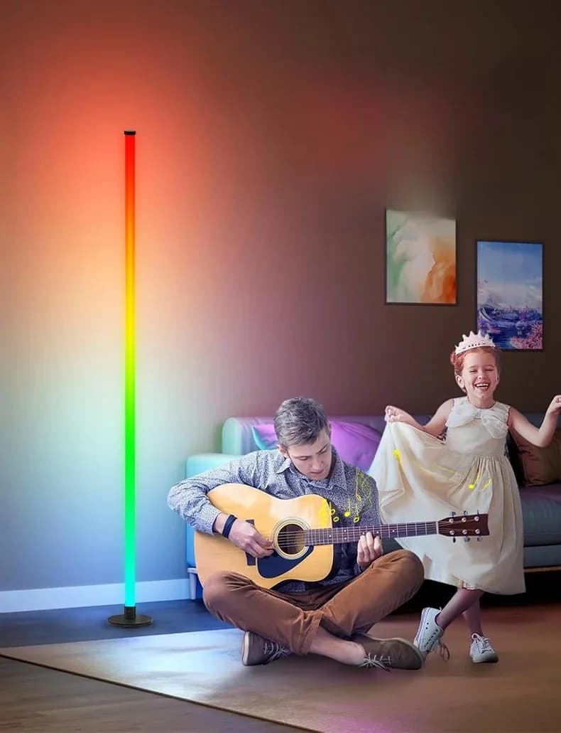 מנורת רצפה LED RGB עם שליטה דרך אפליקציה לסלון