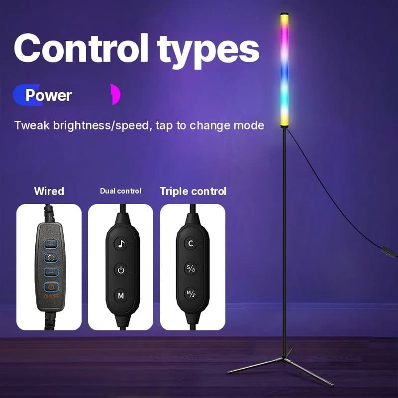 מנורת רצפה RGB משנה צבעים עם סנכרון מוזיקה