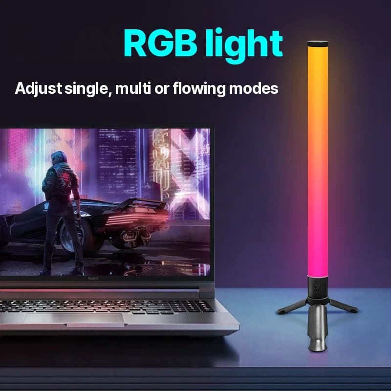 מנורת אווירה משולשת LED לשולחן עם סנכרון מוזיקה