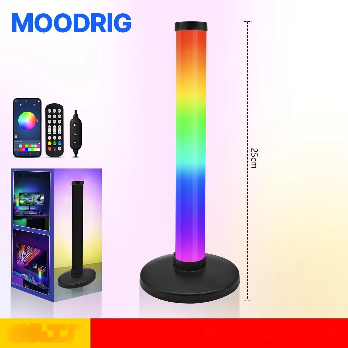 מנורת אווירה RGB ריאקטיבית לקול לעמדת גיימינג שולחנית