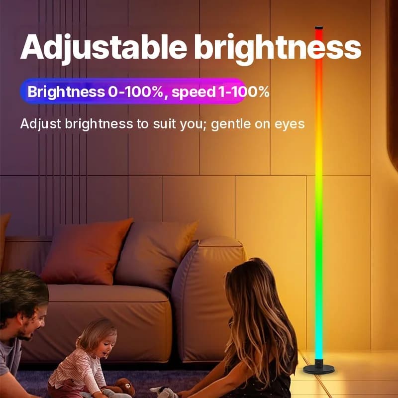 מנורת רצפה LED RGB עם שליטה דרך אפליקציה לסלון