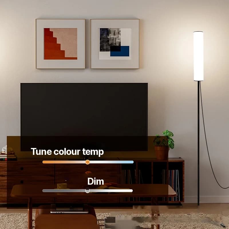 מנורת רצפה LED מתכווננת בגובה עם בסיס חצובה ו-3 מצבי צבע