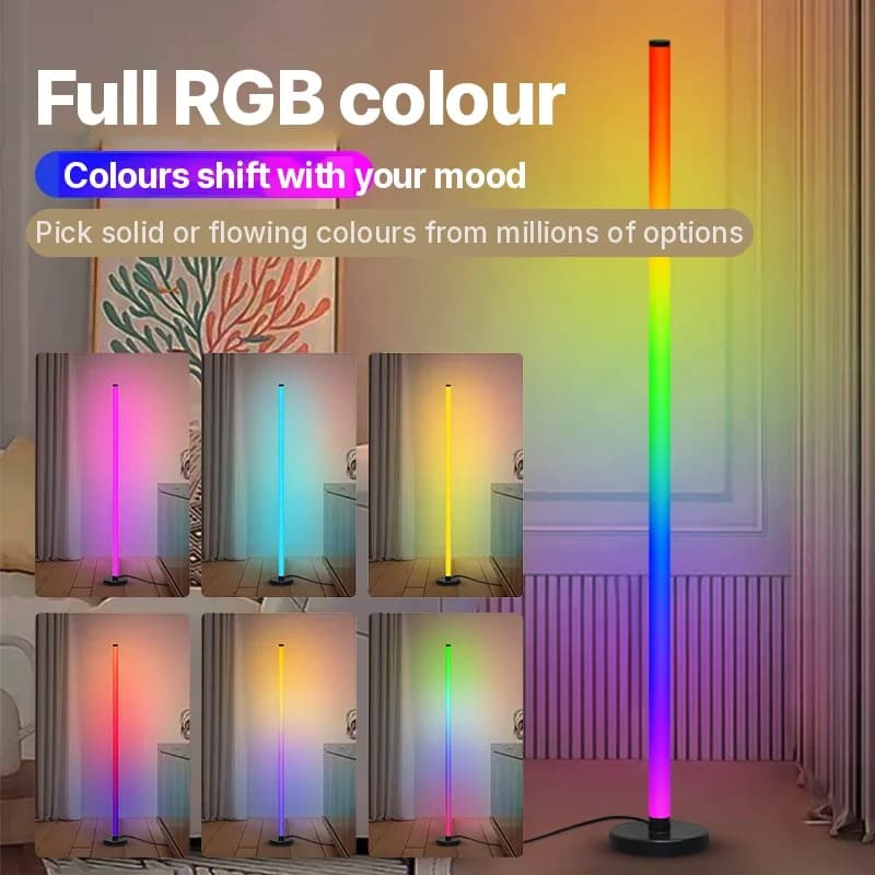 מנורת רצפה מודולרית RGB עם סנכרון מוזיקה ואפליקציה