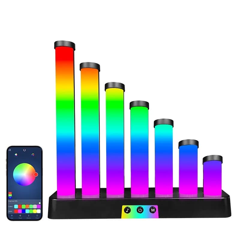 מנורת שולחן LED RGB ריאקטיבית לקול עם שליטה באפליקציה