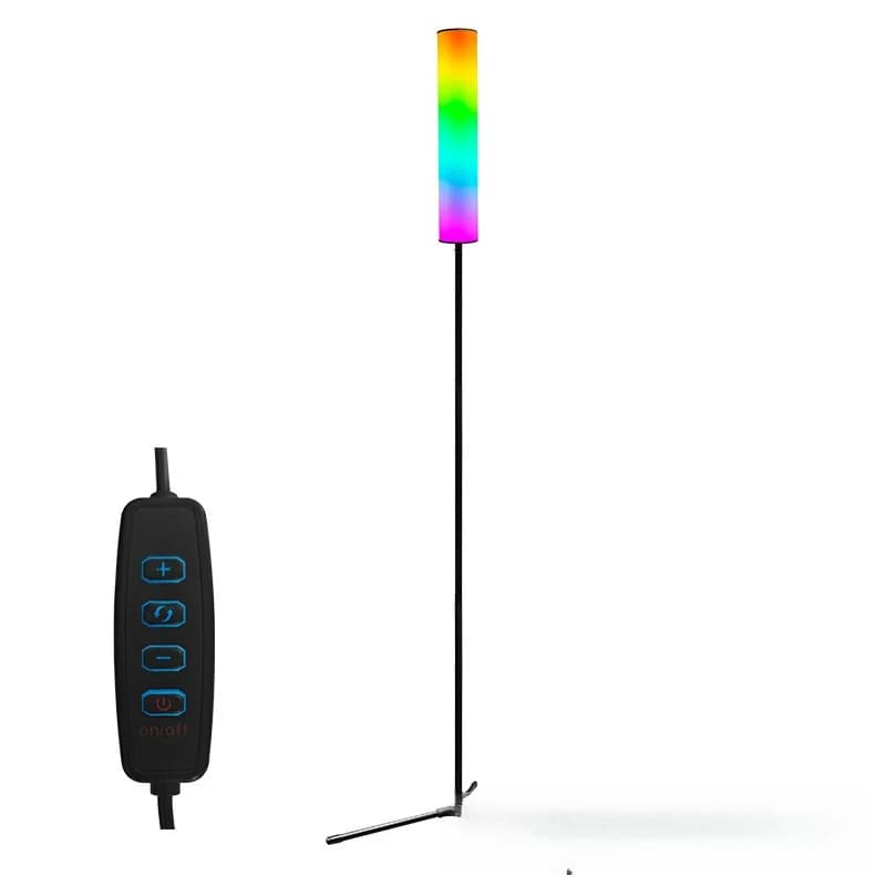 מנורת רצפה LED מתכווננת בגובה עם בסיס חצובה ו-3 מצבי צבע