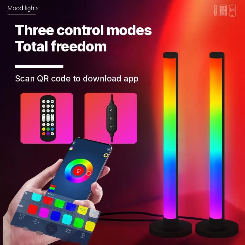 מנורת שולחן LED RGB רגישה לסאונד עם שליטה באפליקציה